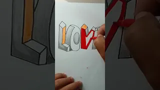 como desenhar á palavra love em 3d