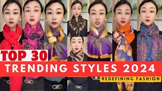 The 30 stylish ways to tie a scarf in 2024 | Easy scarf styles for girls Part-12 #scarfwearing