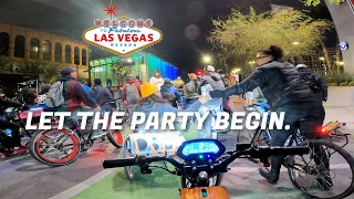 1ST GROUP RIDE of ESK8CON 2023 is BICYCLE MADNESS!! | Las Vegas STRIP Group Ride