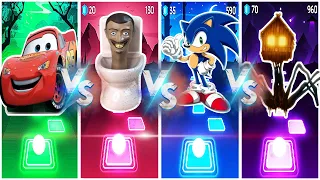 Lightning McQueen Vs Solibdi Tualet Vs Sonic Vs House Head 👊👊 Tiles Hop New Gameplay 🤗🤗