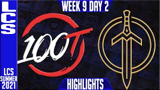 100 vs GG Highlights | LCS Summer 2021 W9D1 | 100 Thieves vs Golden Guardians