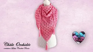 Châle " Orchidée" facile Crochet "Lidia Crochet Tricot"