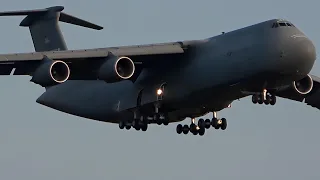 USAF C-5 Galaxy landing at Ramstein AFB