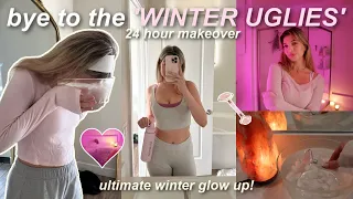 24 HOUR MAKEOVER (winter glow up: new hair, ice bowl, spa night + at home skincare)