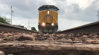 Camera Underneath Union Pacific Mixed Freight Train In Carroll IA!