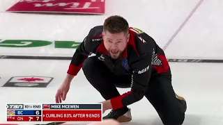 #AGITopShots - 2023 Tim Hortons Brier - Mike McEwen of Ontario makes a double for the win