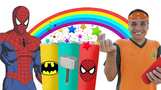 TIO FINI FINGE BRINCAR DE SUPER HERÓI | Kids Pretend SuperHero with Magic Pringles الشبس السحري !!