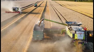 XXL Getreideernte / 2 x CLAAS LEXION 760 + FENDT 936 + HAWE Überladewagen / wheat harvest 2020