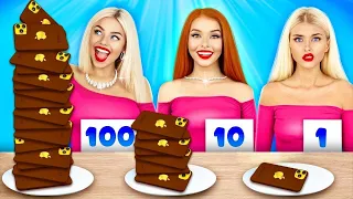 100 Camadas: Comida de Rico vs Comida de Pobre | Diversão Com 1 vs 100 Camadas por RATATA BOOM