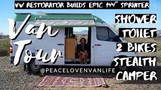 Car Craftsman Builds DIY 144" Sprinter Van - Shower, Toilet, Dual Slider + Off-Grid Ready