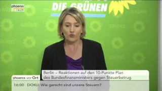 Panama-Papiere: Pressekonferenz der Grünen mit Simone Peter am 11.04.2016