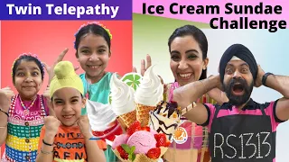 Twin Telepathy Ice Cream Sundae Challenge | RS 1313 FOODIE | Ramneek SIngh 1313 | RS 1313 VLOGS