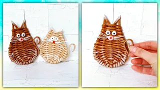 A cat from paper tubes! Very cute and easy!