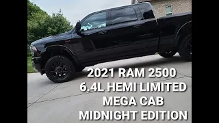 2021 RAM 2500 Limited Mega Cab Night Edition | 3/4 Ton | Nitto Ridge Grapplers | Air Suspension #RAM