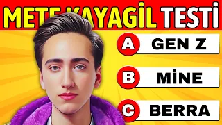 Mete Kayagil'i Ne Kadar Tanıyorsun❓🤔 Mete Kayagil Bilgi Yarışması❗️- Mete Kayagil Testi 🥳