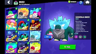 Godzilla Buzz unlocking animation #brawlstars #brawlstarsshorts #nullsbrawl #godzilla