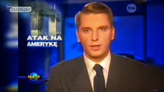 "Atak na Amerykę" - specjalne wydanie "Faktów" z 11 września 2001 po zamachu na WTC. Tomasz Lis.