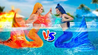 Hot vs Cold Challenge / Mermaid on Fire vs Icy Mermaid