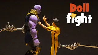 Bruce Lee vs Thanos - Behind the scenes | How to make stop motion animation | Doll Fight