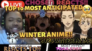 Top 10 Most Anticipated Anime of Winter 2023 (AMERICAN REACTS) #reaction #funny