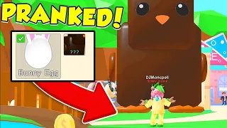 I PRANKED DJ into thinking he HATCHED A SECRET PET in Bubble Gum Simulator!