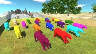 Race to eat NEON BEARS - Animal Revolt Battle Simulator