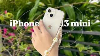 unboxing iPhone 13 mini starlight in 2022 + accessories | making a diy phone strap ☁️🌼