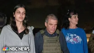 First image shows two American hostages released by Hamas