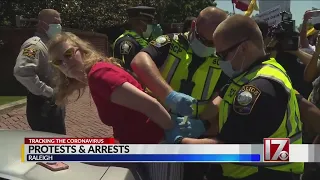 4 arrested, including ReOpen NC leader, during 3rd protest in Raleigh