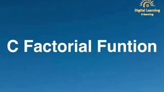 35 C Factorial Function | Online Training Download app from below link