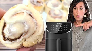 FAST Air Fryer Cinnamon Rolls → 3 Ingredient Dough from Scratch