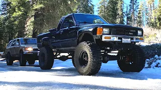 Crawler Walkaround and Snow Wheeling Adventure! Built Toyota Pickup and IFS 4Runner