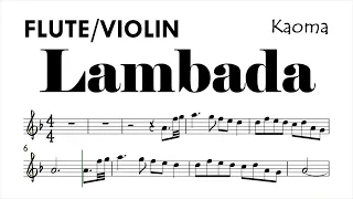 Lambada by Kaoma Flute Violin Sheet Music Backing Track Play Along Partitura