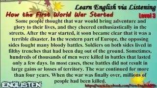 Learn English via Listening Level 3 Unit 53 How the First World War Started