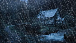 Fall Asleep to the Torrential Rain and the Soothing Stream in the House near the Forest at Night #4