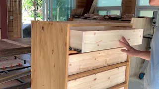 [Woodworking] DRESSER MAKING / Chest Of Drawers With Recessed Drawer Pull