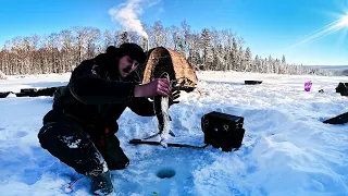 Зимняя рыбалка в Тайге на 3 дня. Мороз -42° Настоящая русская рыбалка в Сибири. Ловля ленка зимой.