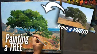 How to paint a Tree from a Photo | Impressionist technique