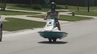 A Florida man builds a jet-ski scooter for him and friend