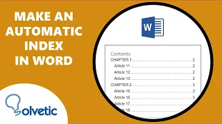 How to make an automatic Index in Word 📝