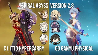 C1 Itto Hypercarry - C0 Ganyu Physical | 2.8 Spiral Abyss Floor 12 | Genshin Impact