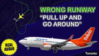 Airplane almost lands on WRONG RUNWAY at Toronto Pearson Airport. Real ATC