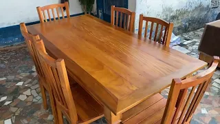 Mesa De jantar com 6 cadeiras BH Madeira De Demolição