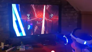 8 yr old playing Beat Saber