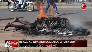 UN PRÉSUMÉ VOLEUR DE MOTO À DOKPAROU À PARAKOU MEURT, BRÛLÉ VIF.