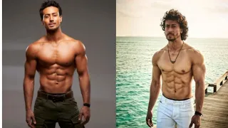 Tiger Shroff hot sexy Shirtless photos of six pack abs.