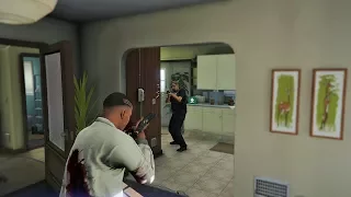 GTA 5 - Cop Battle At FRANKLIN'S OLD HOUSE (GTA V Funny Moments)