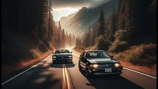 Honda Civic EF and Mustang S550 Downhill Canyon Touge - Geiger Grade - Reno