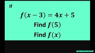 If f(x-3)=4x+5, then find f(5) and f(x).