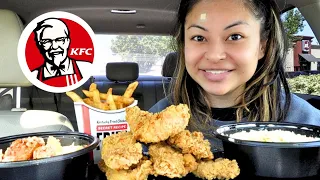 KFC Mukbang!! (Spicy Nuggets Mac & Cheese bowl, Crispy Tenders, Cole Slaw & More)